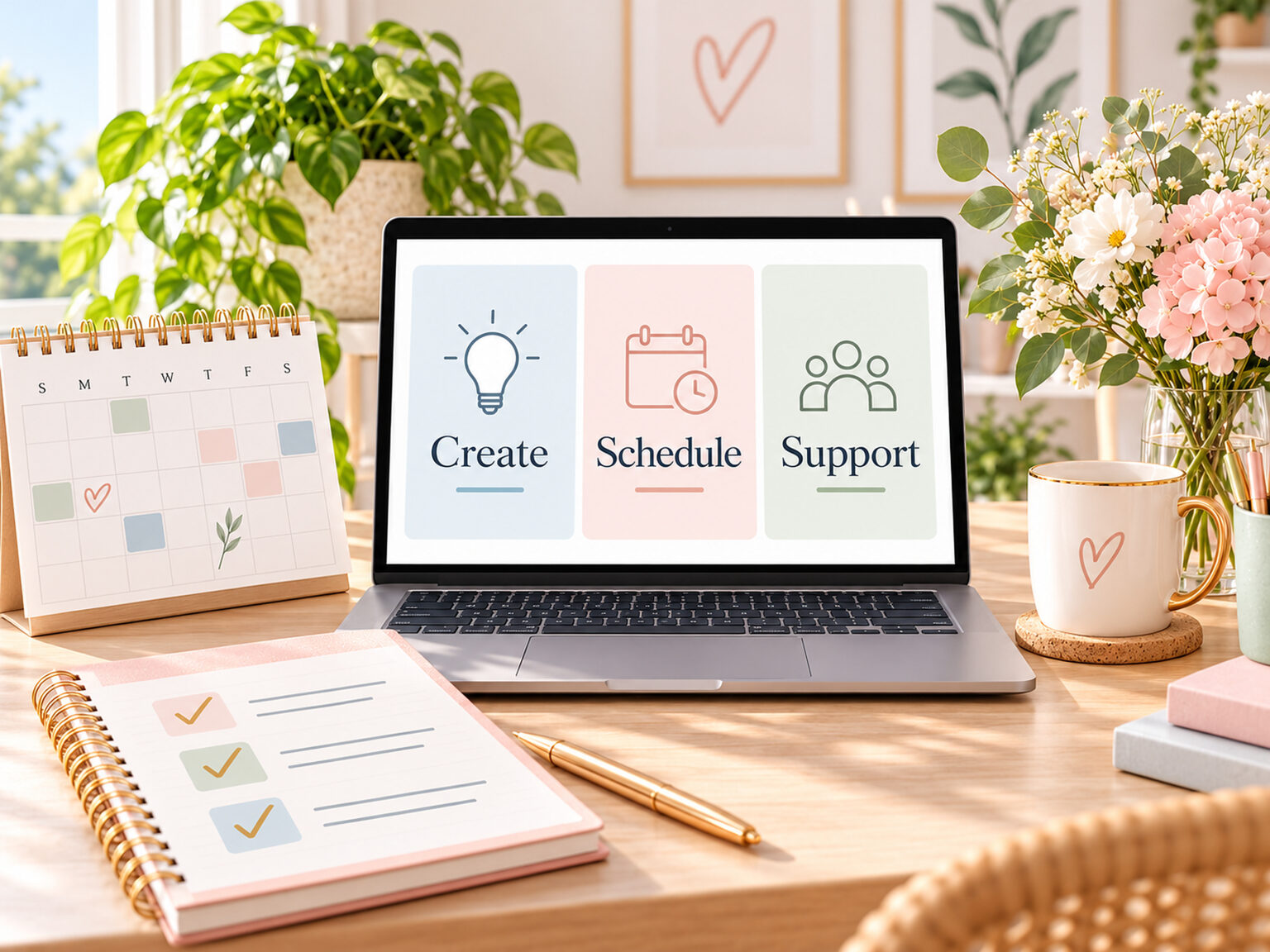 Services workspace showing planning, scheduling and virtual assistant support.